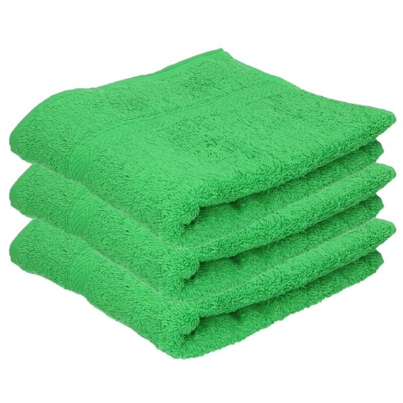 3x luxe handdoeken groen 50 x 90 cm 550 grams