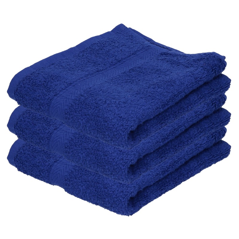 3x luxe handdoeken blauw 50 x 90 cm 550 grams