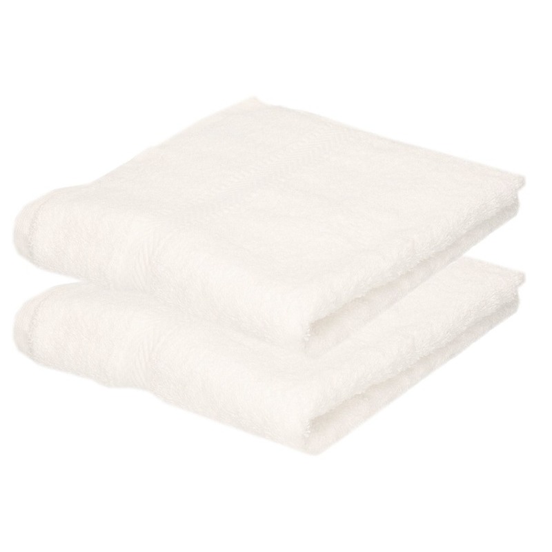 2x luxe handdoeken wit 50 x 90 cm 550 grams