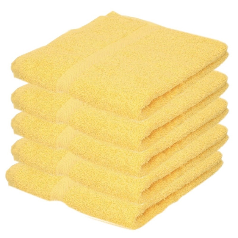 5x luxe handdoeken geel 50 x 90 cm 550 grams