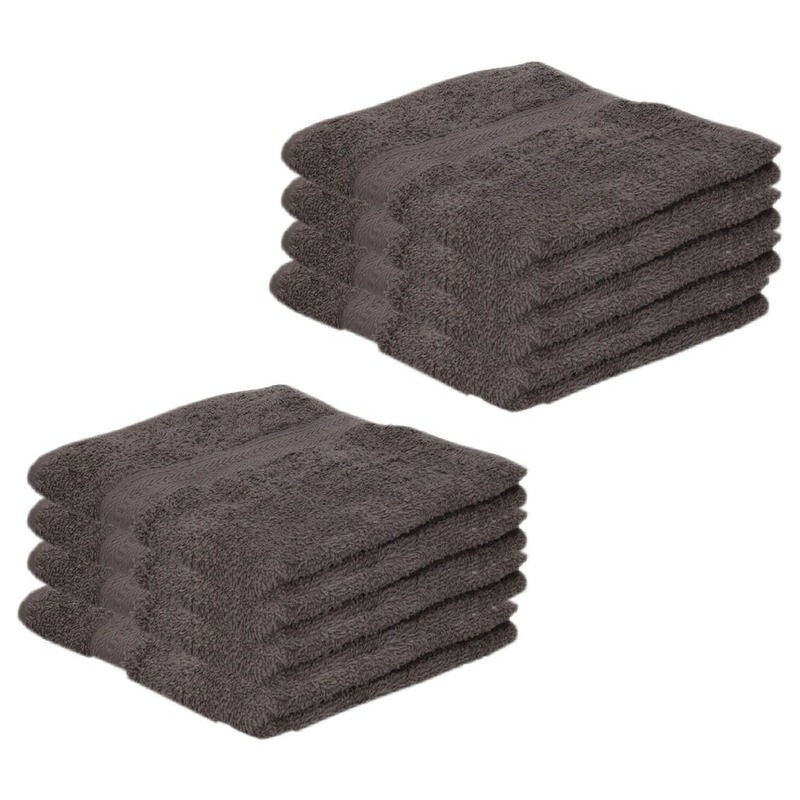 8x voordelige handdoeken grijs 50 x 100 cm 420 grams