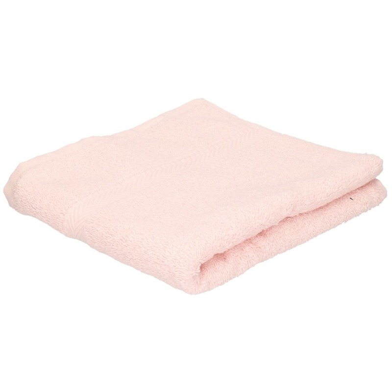 Set van 8x stuks luxe handdoeken licht roze 50 x 90 cm 550 grams